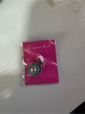 Origami Owl Teal Crystal Circle Charm Pendant